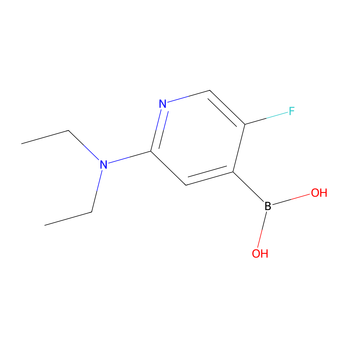 (2-(Diethylamino)-5-fluoropyridin-4-yl)boronic acid molecular structure, CAS 2225171-88-8