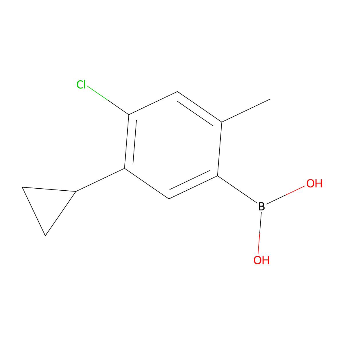 (4-Chloro-5-cyclopropyl-2-methylphenyl)boronic acid molecular structure, CAS 2225171-91-3
