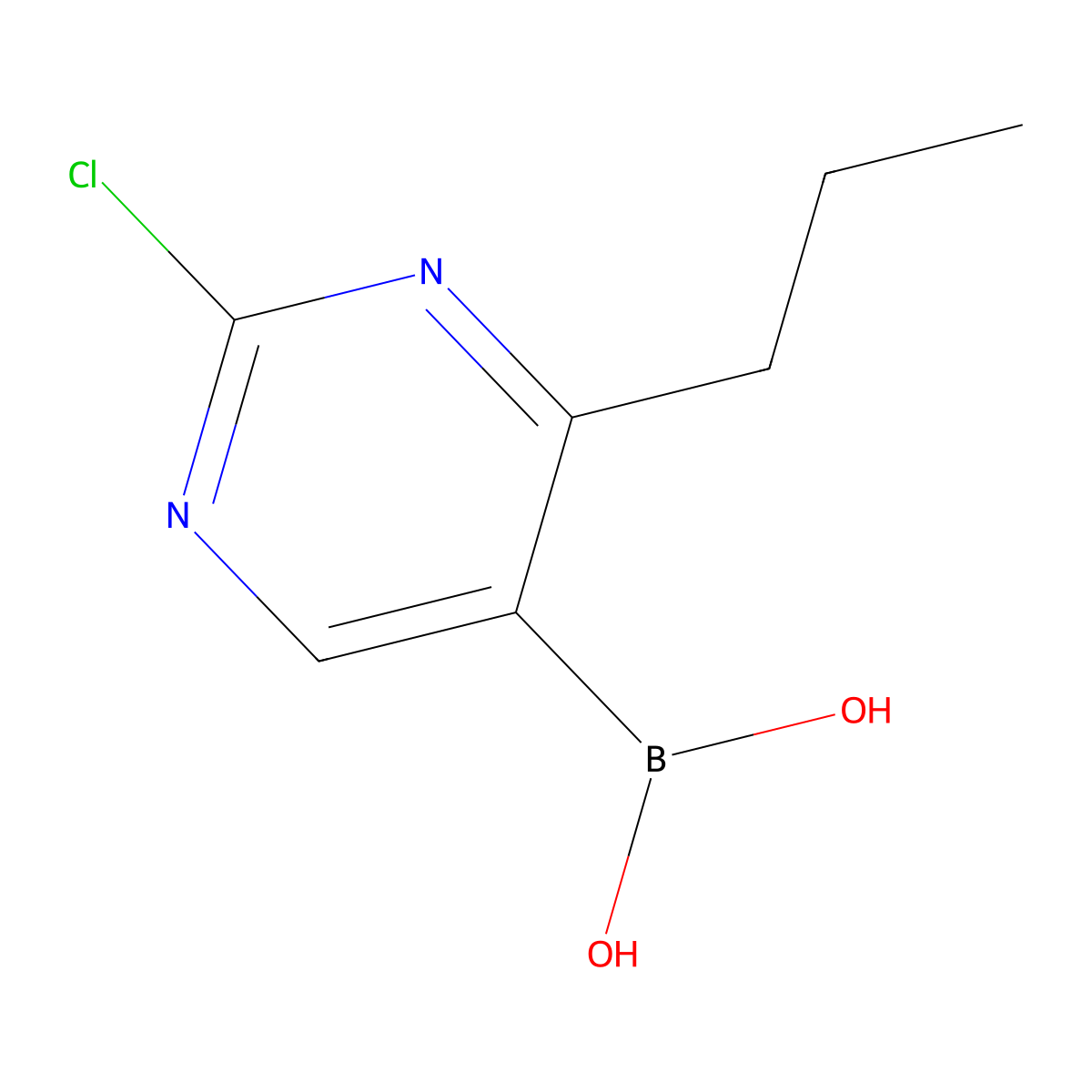 (2-Chloro-4-propylpyrimidin-5-yl)boronic acid molecular structure, CAS 2225171-97-9