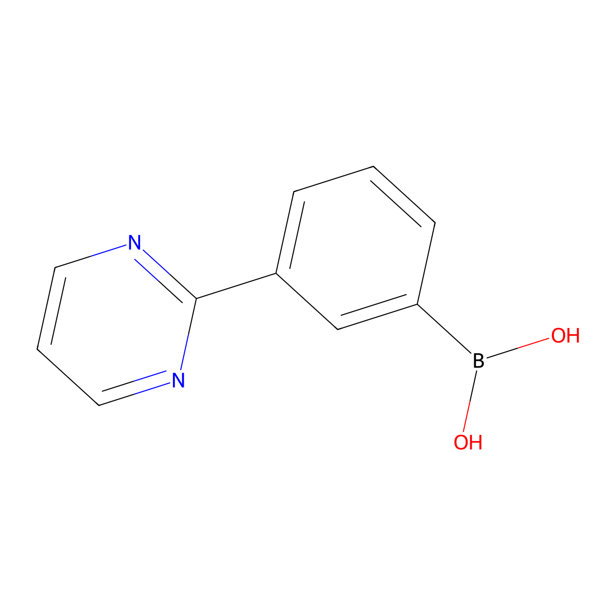 3-(Pyrimidin-2-yl)phenylboronic acid molecular structure, CAS 2225171-99-1