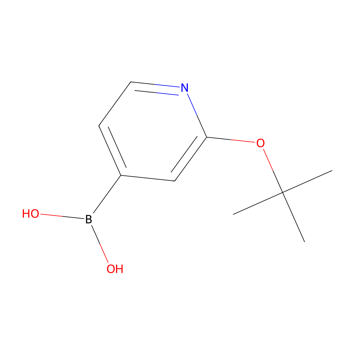 (2-(tert-Butoxy)pyridin-4-yl)boronic acid molecular structure, CAS 2225172-06-3