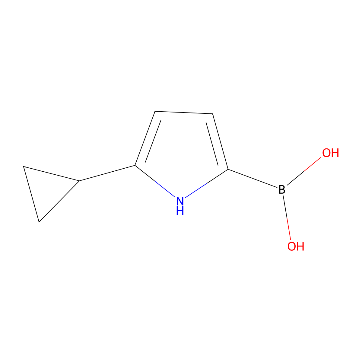 5-Cyclopropylpyrrole-2-Boronic Acid molecular structure, CAS 2225172-08-5