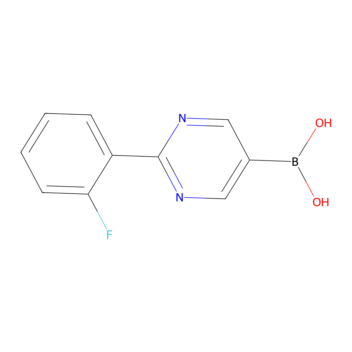(2-(2-Fluorophenyl)pyrimidin-5-yl)boronic acid molecular structure, CAS 2225172-10-9