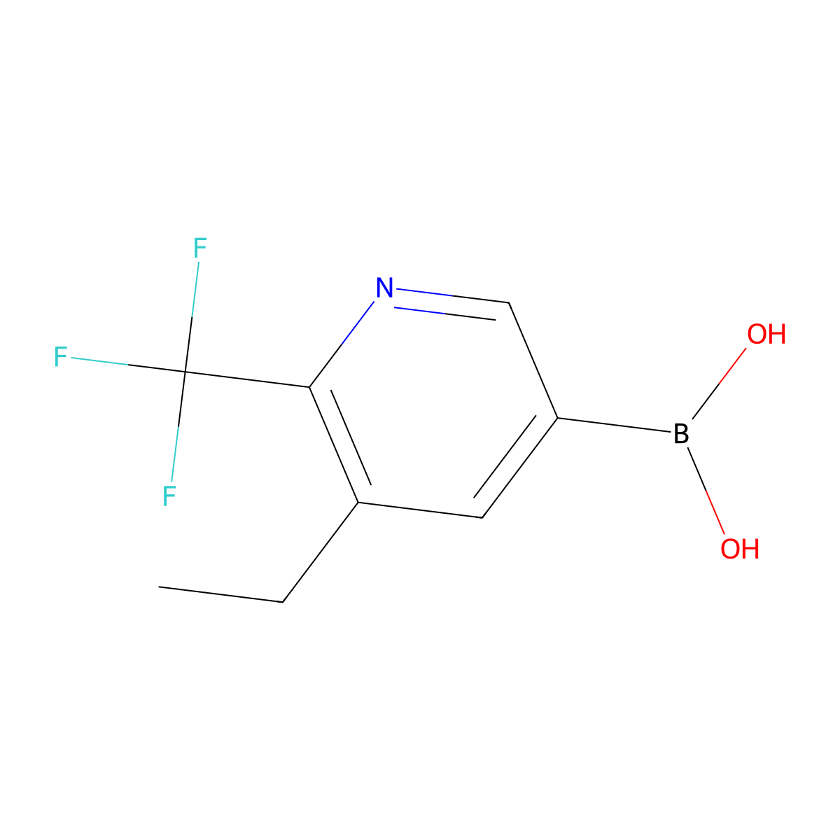 (5-Ethyl-6-(trifluoromethyl)pyridin-3-yl)boronic acid molecular structure, CAS 2225172-12-1