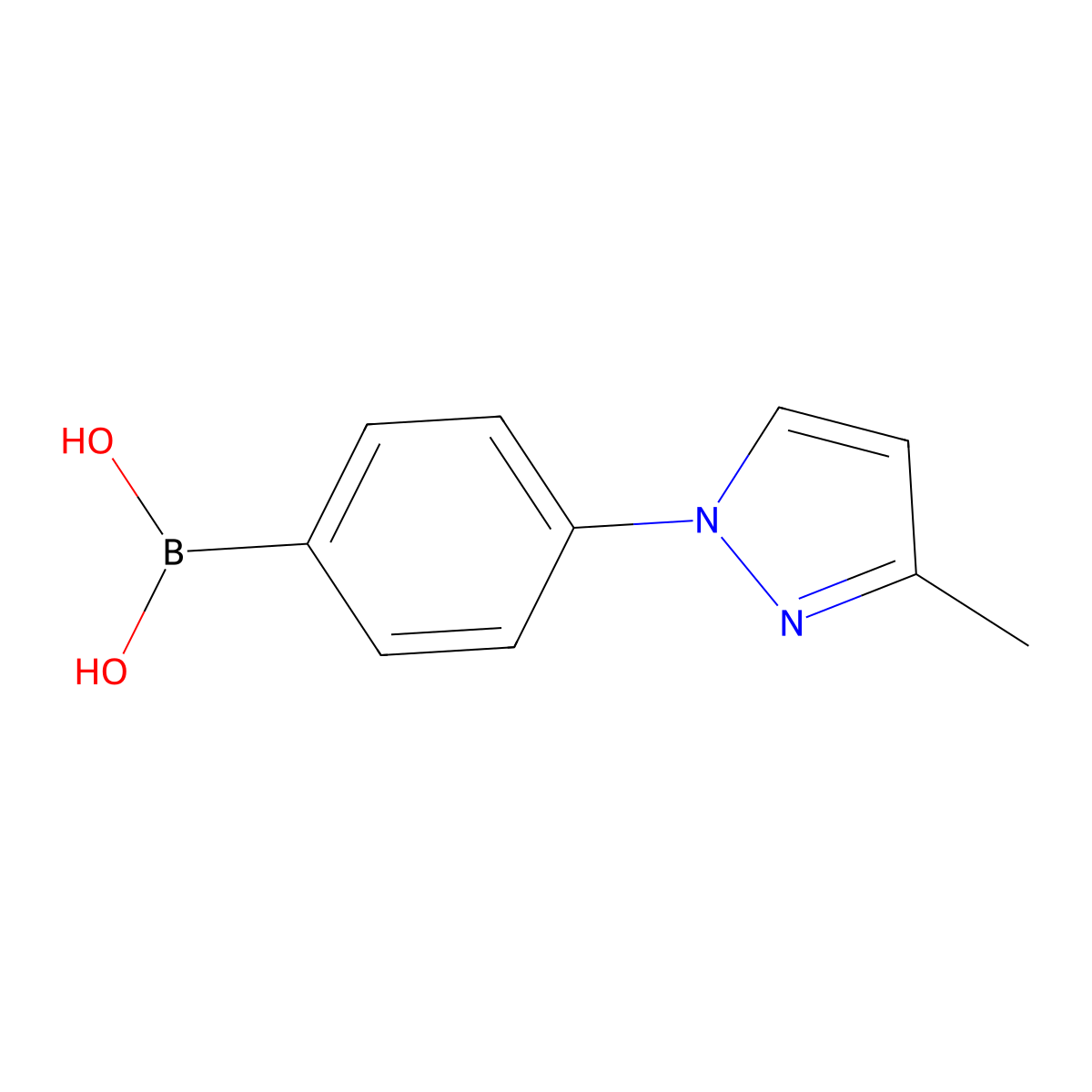 [4-(3-Methylpyrazol-1-yl)phenyl]boronic acid molecular structure, CAS 2225172-13-2