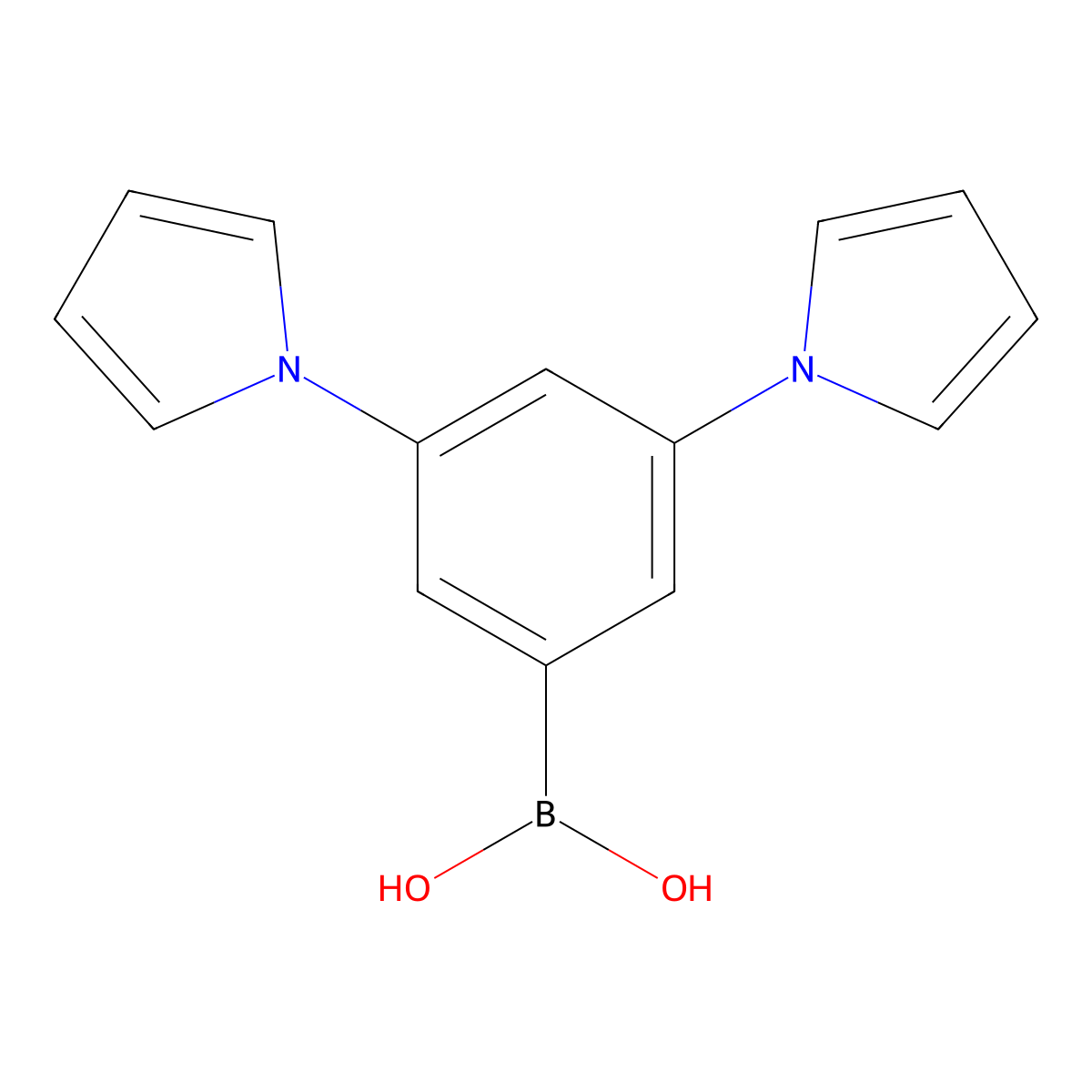 (3,5-Di(1H-pyrrol-1-yl)phenyl)boronic acid molecular structure, CAS 2225172-18-7