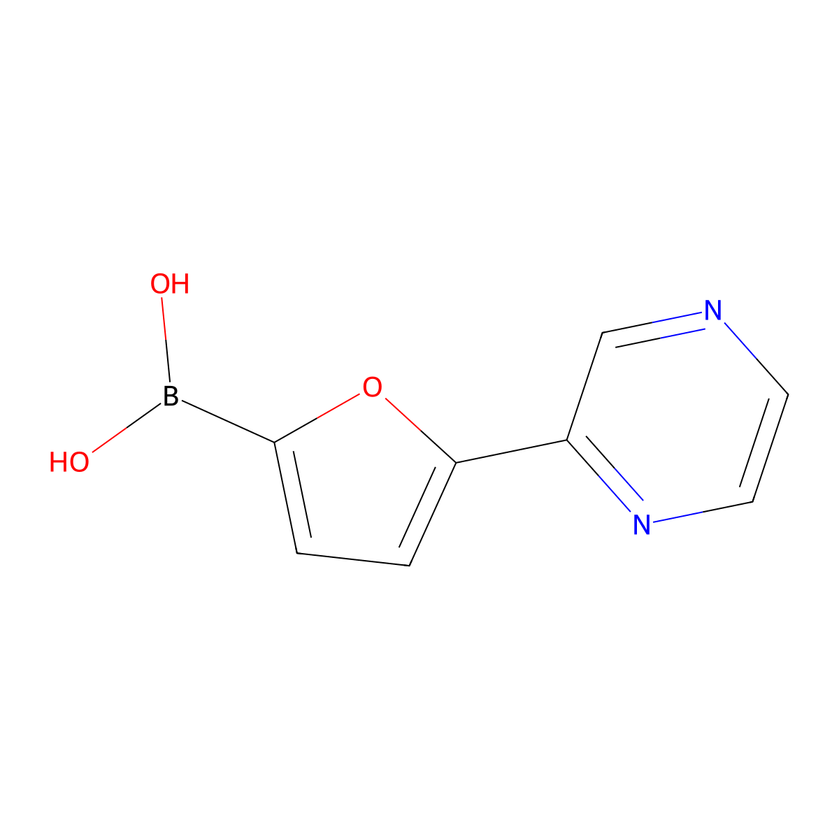(5-(Pyrazin-2-yl)furan-2-yl)boronic acid molecular structure, CAS 2225172-19-8
