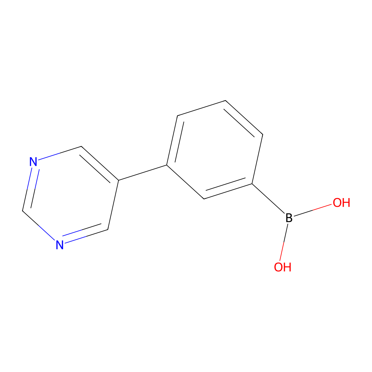 3-(5-Pyrimidinyl)phenylboronic Acid molecular structure, CAS 2225172-25-6
