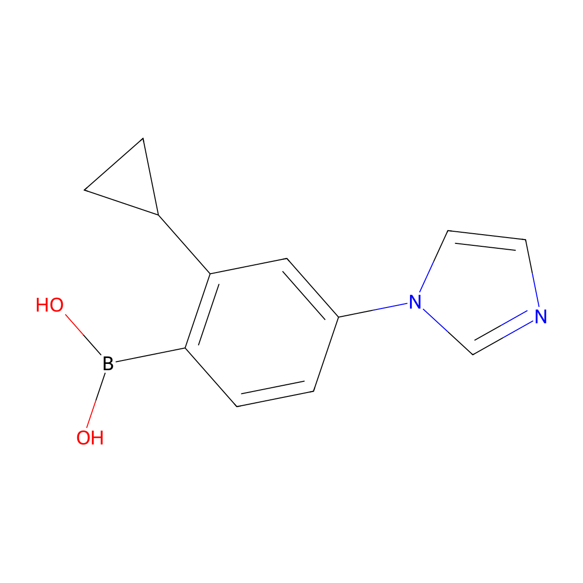(2-Cyclopropyl-4-(1H-imidazol-1-yl)phenyl)boronic acid molecular structure, CAS 2225172-26-7