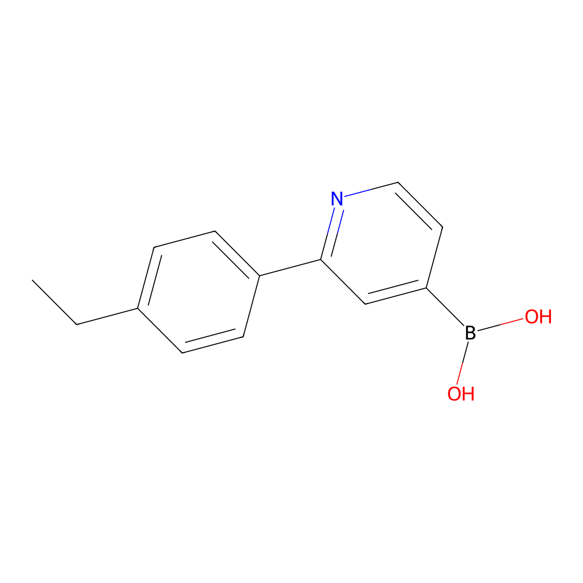 (2-(4-Ethylphenyl)pyridin-4-yl)boronic acid molecular structure, CAS 2225172-29-0