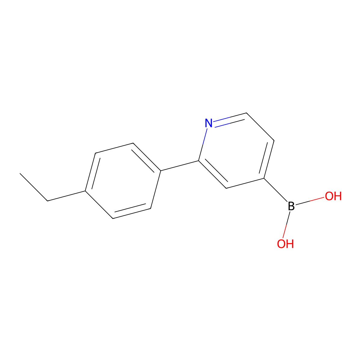 (2-(4-Ethylphenyl)pyridin-4-yl)boronic acid molecular structure, CAS 2225172-29-0