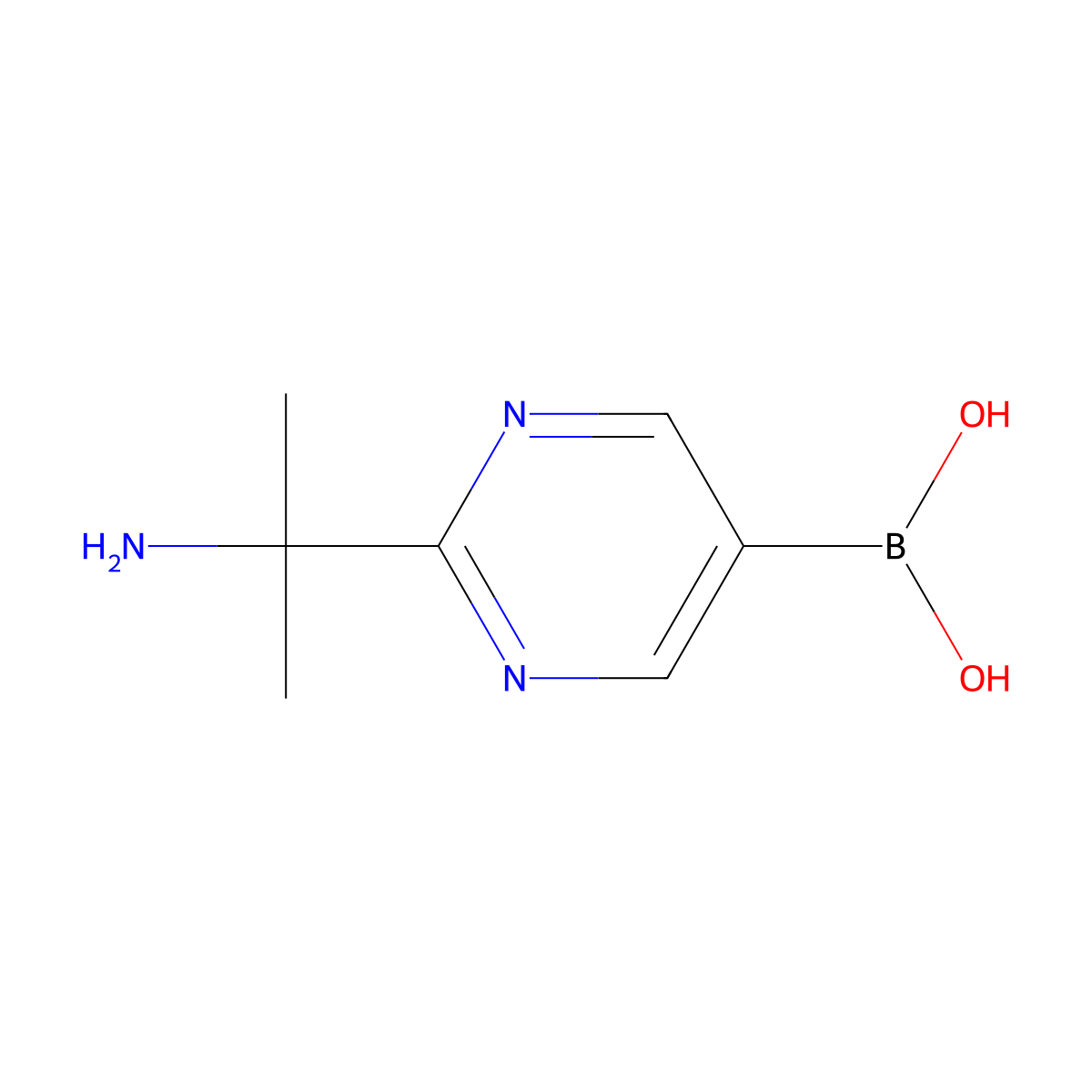 (2-(2-Aminopropan-2-yl)pyrimidin-5-yl)boronic acid molecular structure, CAS 2225172-31-4