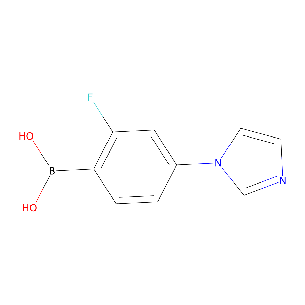(2-Fluoro-4-(1H-imidazol-1-yl)phenyl)boronic acid molecular structure, CAS 2225172-36-9