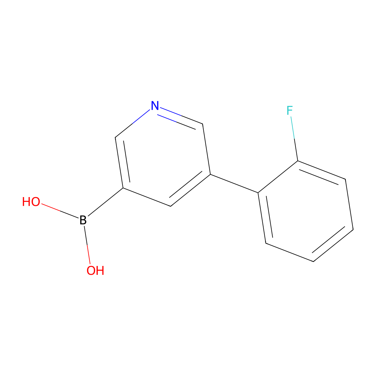 5-(2-Fluorophenyl)pyridine-3-boronic acid molecular structure, CAS 2225172-51-8
