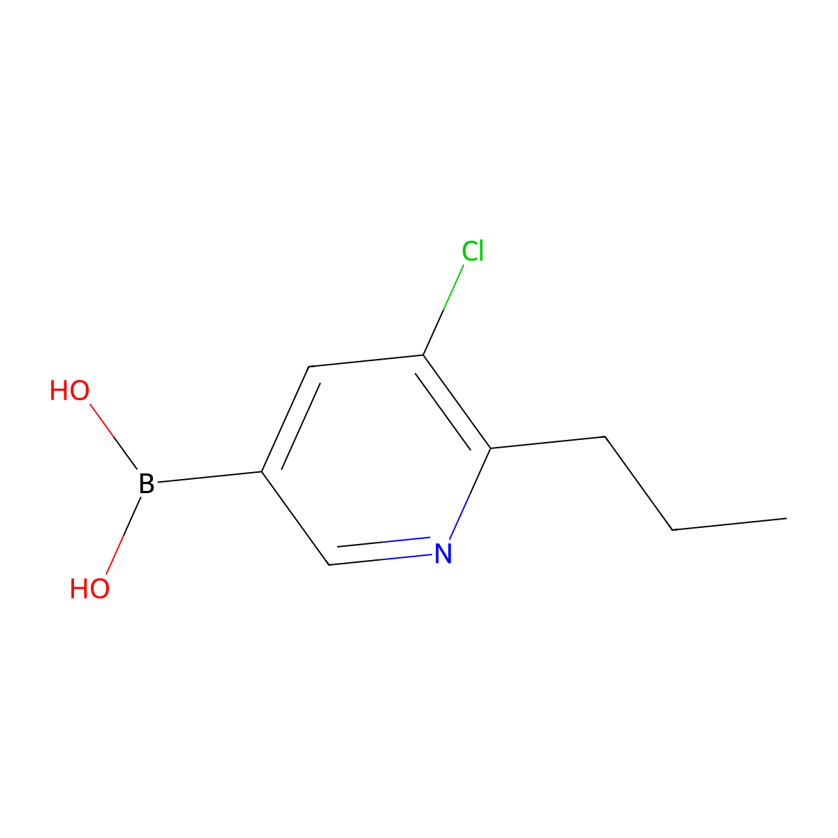 (5-Chloro-6-propylpyridin-3-yl)boronic acid molecular structure, CAS 2225172-56-3