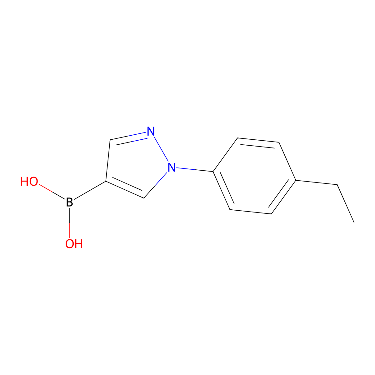 (1-(4-Ethylphenyl)-1H-pyrazol-4-yl)boronic acid molecular structure, CAS 2225172-60-9
