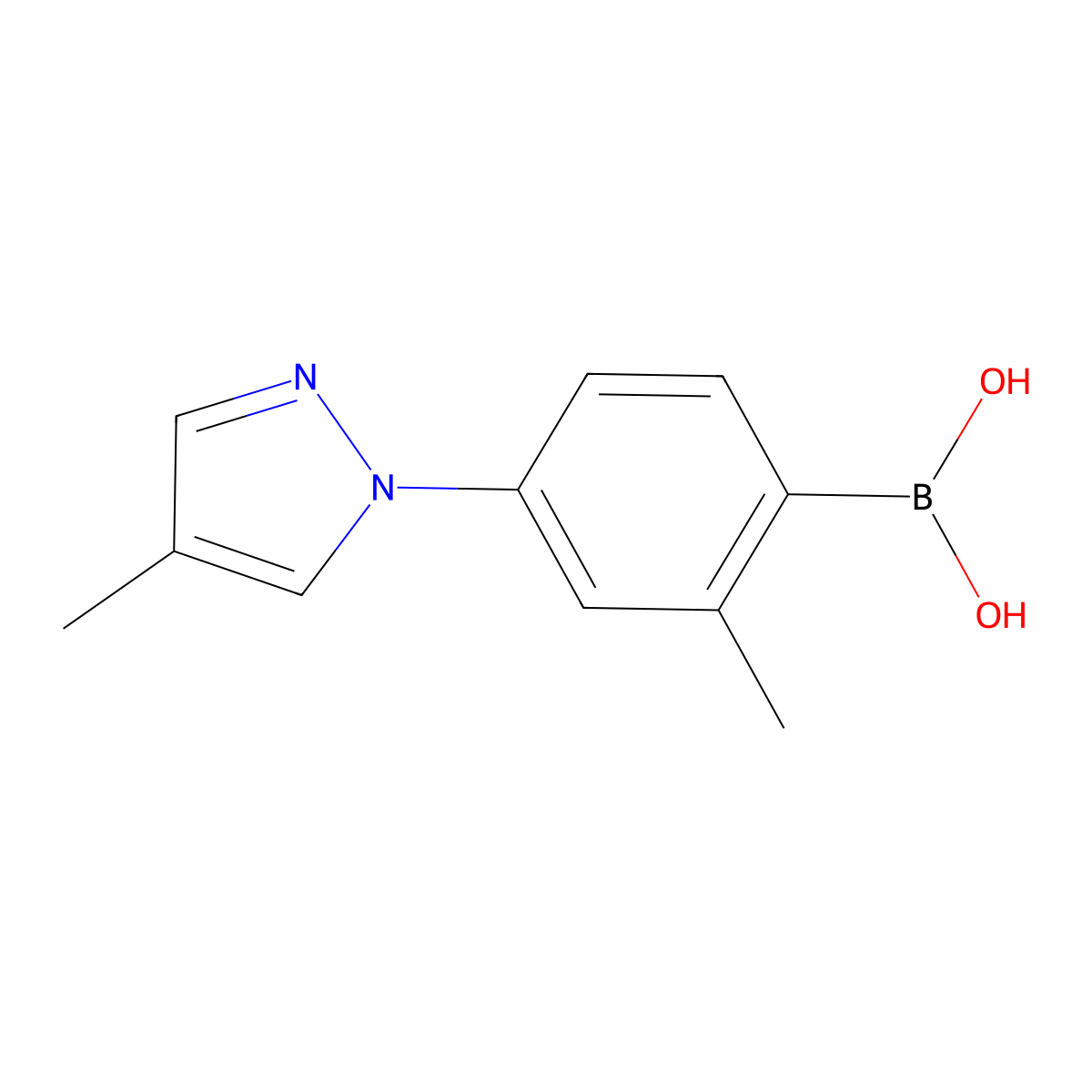 (2-Methyl-4-(4-methyl-1H-pyrazol-1-yl)phenyl)boronic acid molecular structure, CAS 2225172-61-0