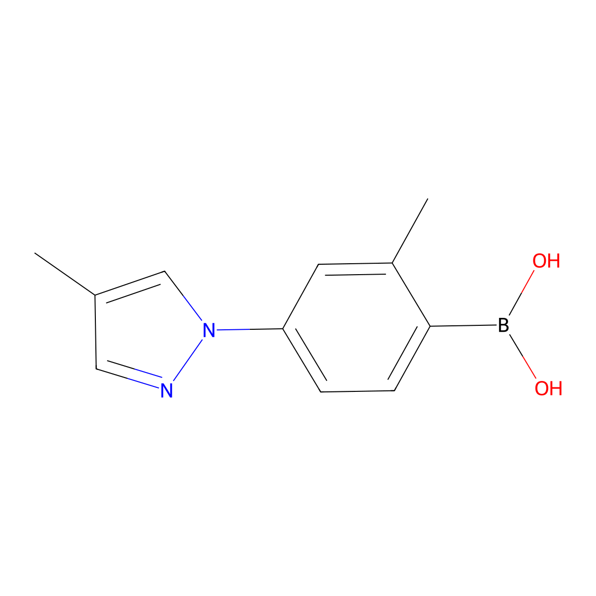 (2-Methyl-4-(4-methyl-1H-pyrazol-1-yl)phenyl)boronic acid molecular structure, CAS 2225172-61-0