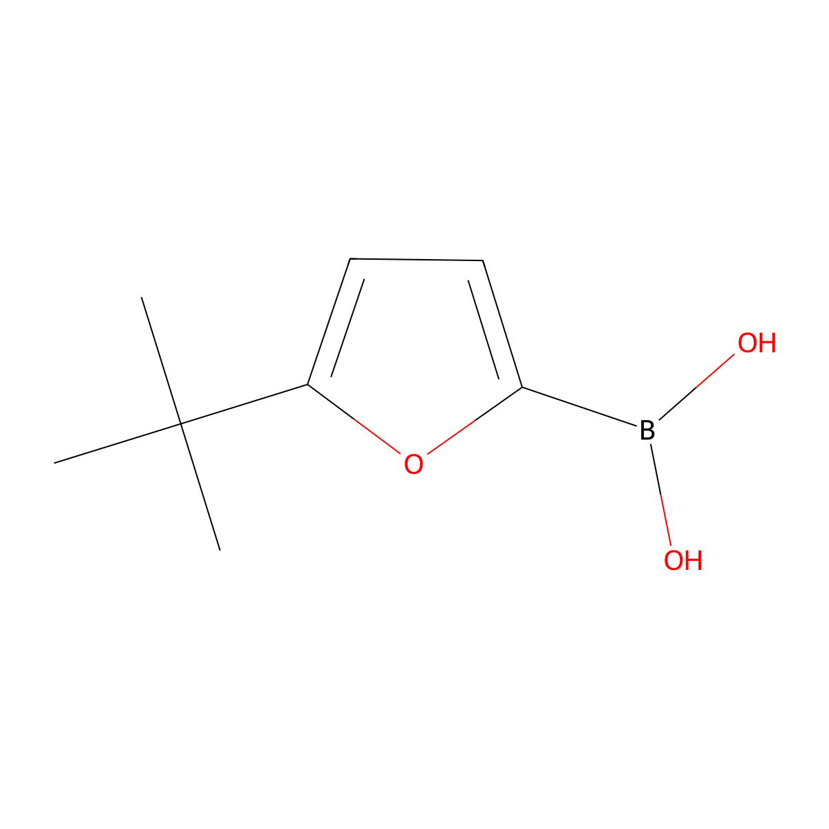 (5-(tert-Butyl)furan-2-yl)boronic acid molecular structure, CAS 2225172-66-5