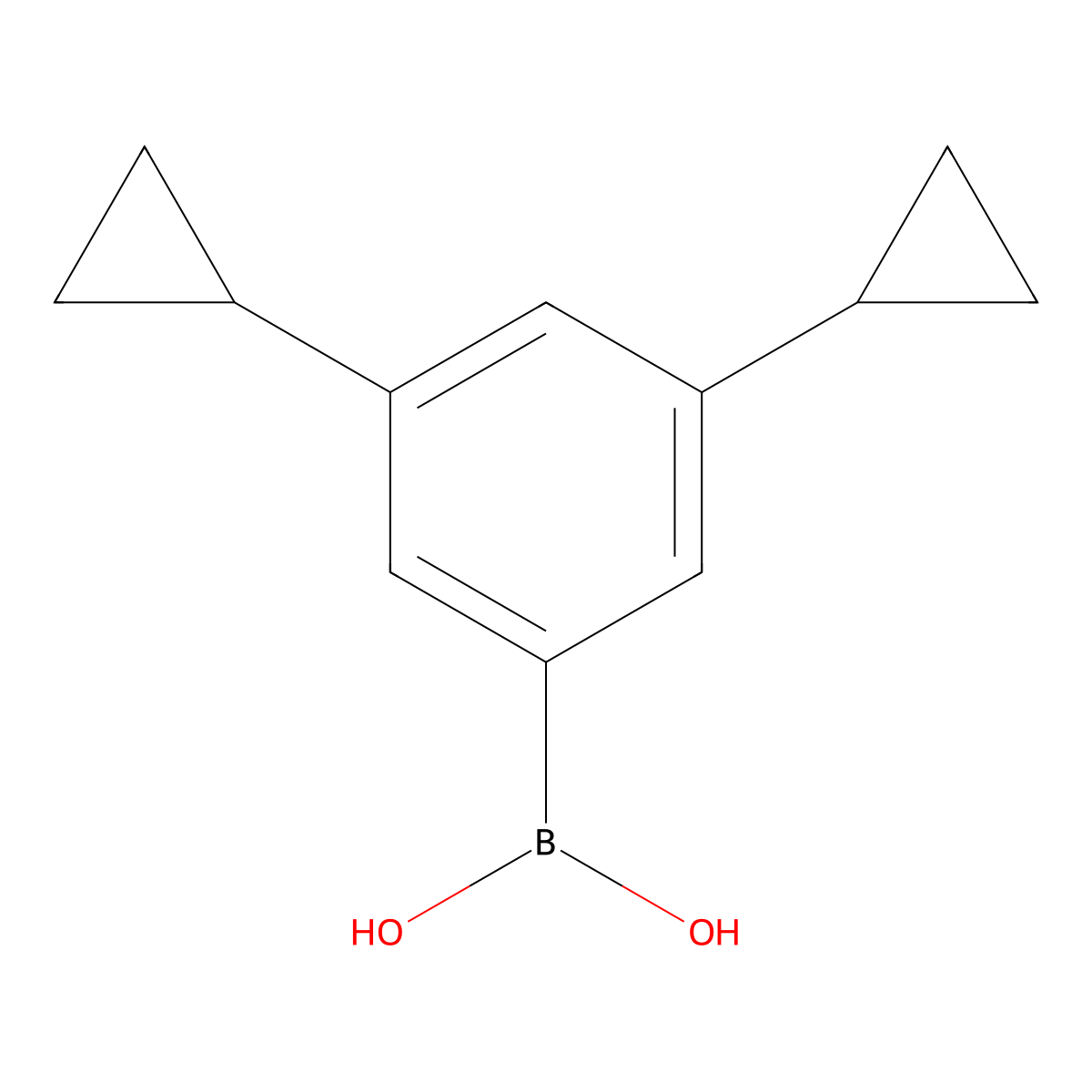 (3,5-Dicyclopropylphenyl)boronic acid molecular structure, CAS 2225172-67-6