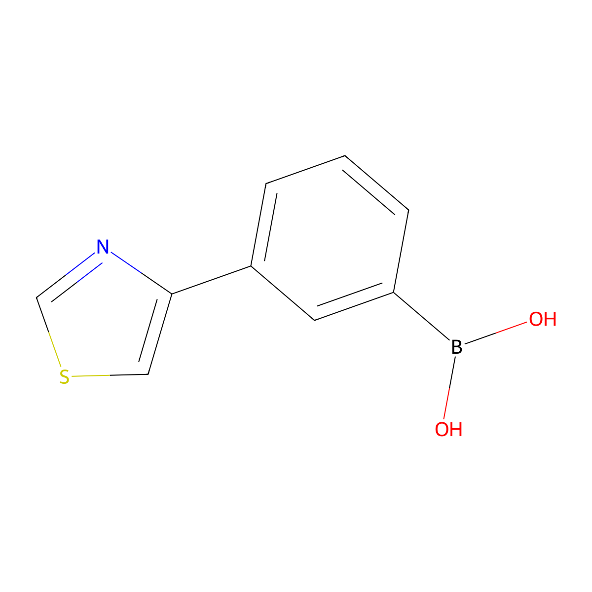 3-(Thiazol-4-yl)phenylboronic acid molecular structure, CAS 2225172-73-4