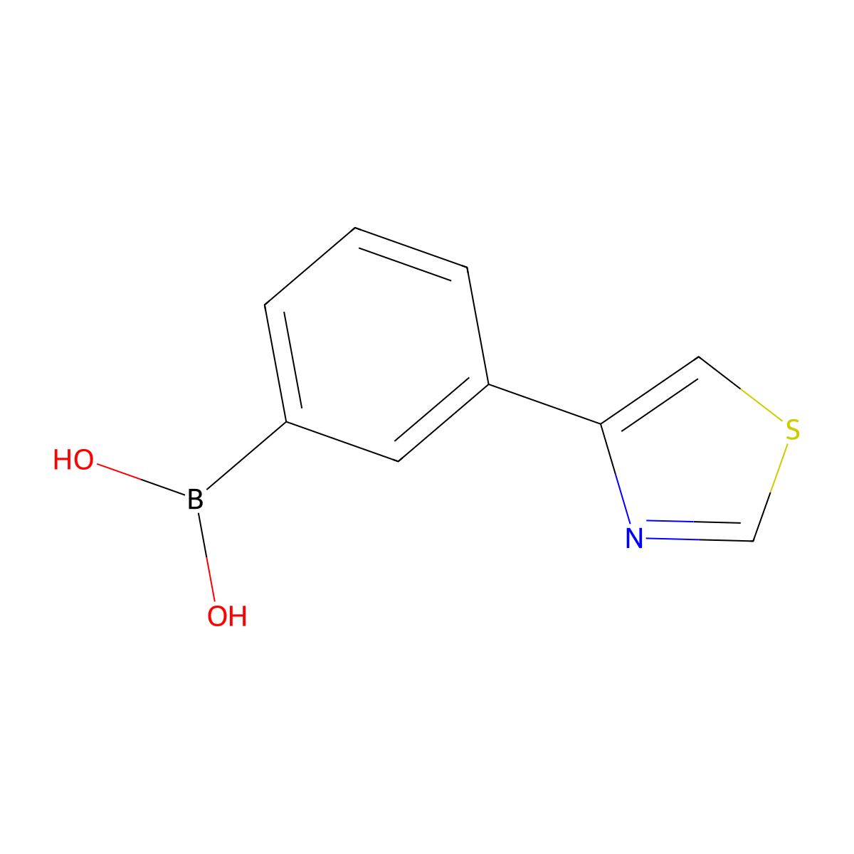 3-(Thiazol-4-yl)phenylboronic acid molecular structure, CAS 2225172-73-4