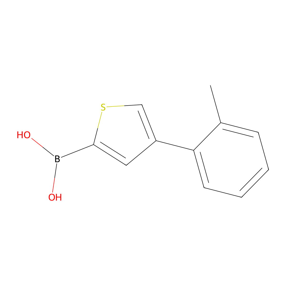 (4-(o-Tolyl)thiophen-2-yl)boronic acid molecular structure, CAS 2225172-88-1