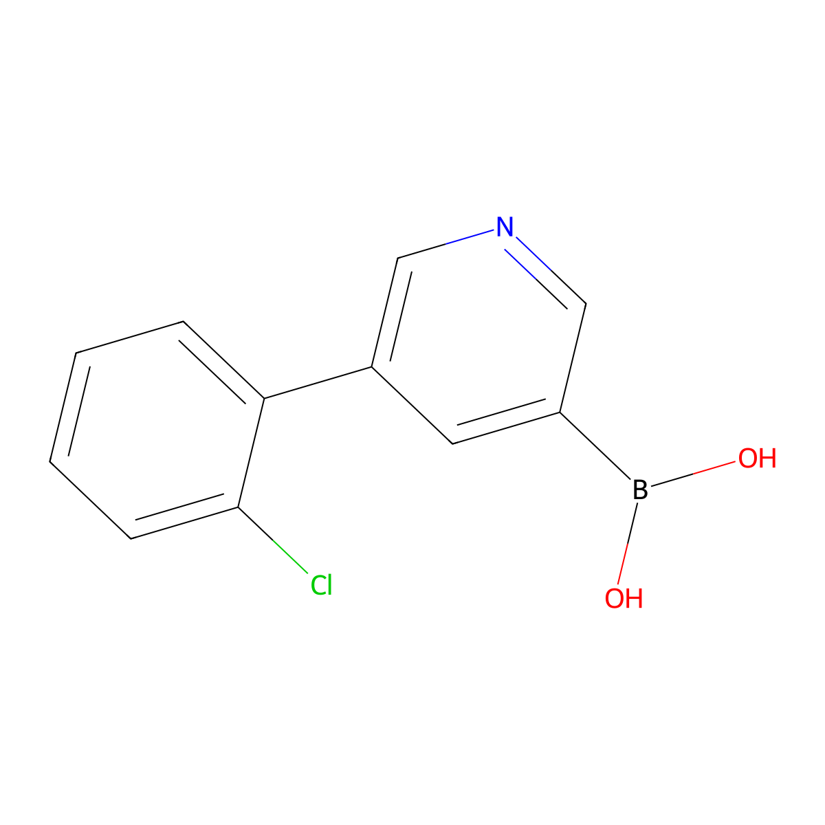 5-(2-Chlorophenyl)pyridine-3-boronic acid molecular structure, CAS 2225172-90-5