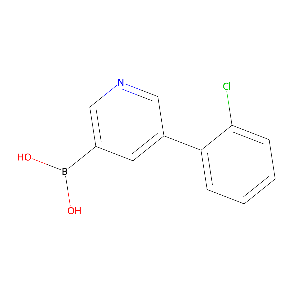 5-(2-Chlorophenyl)pyridine-3-boronic acid molecular structure, CAS 2225172-90-5