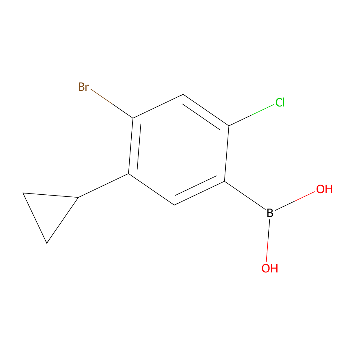 (4-Bromo-2-chloro-5-cyclopropylphenyl)boronic acid molecular structure, CAS 2225172-94-9
