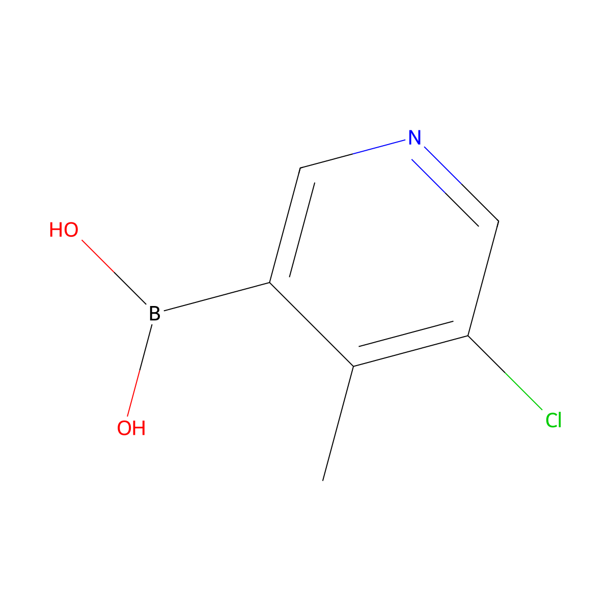 (5-Chloro-4-methylpyridin-3-YL)boronic acid molecular structure, CAS 2225172-97-2