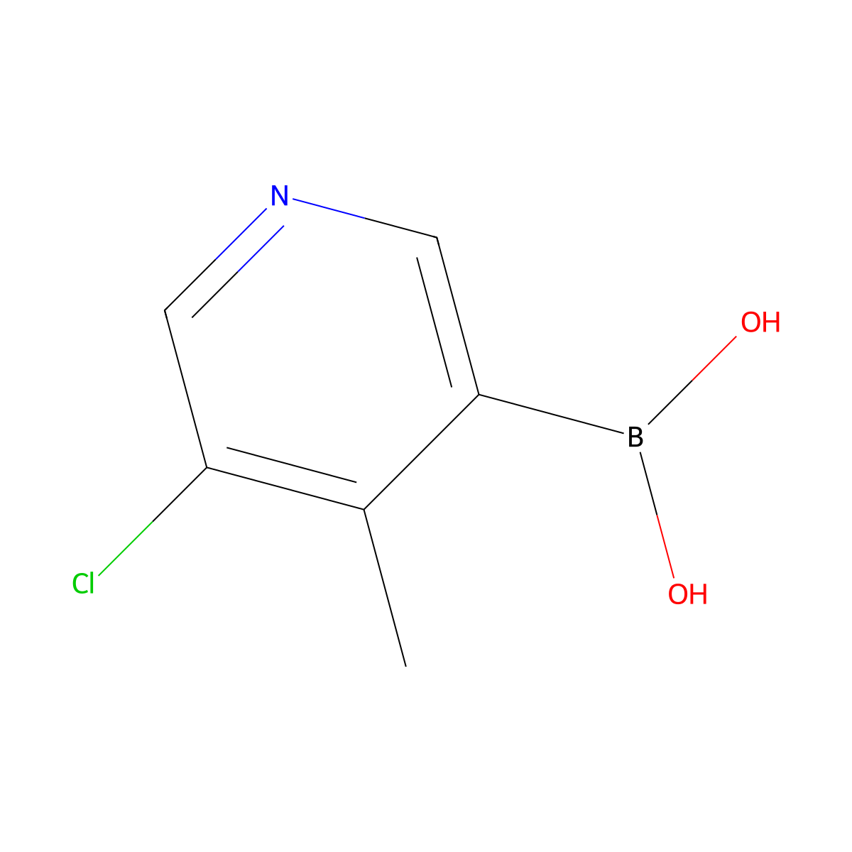 (5-Chloro-4-methylpyridin-3-YL)boronic acid molecular structure, CAS 2225172-97-2