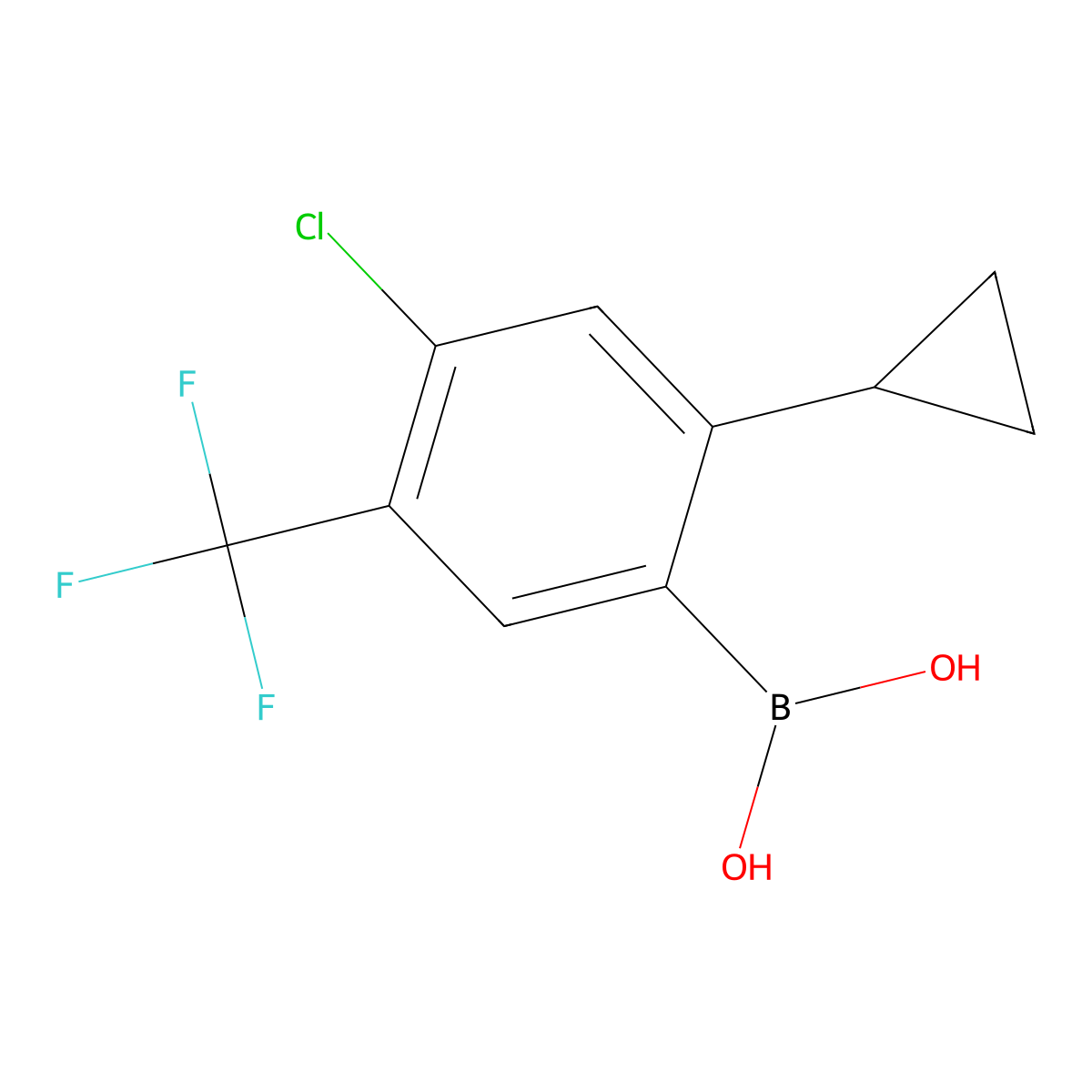(4-Chloro-2-cyclopropyl-5-(trifluoromethyl)phenyl)boronic acid molecular structure, CAS 2225173-00-0