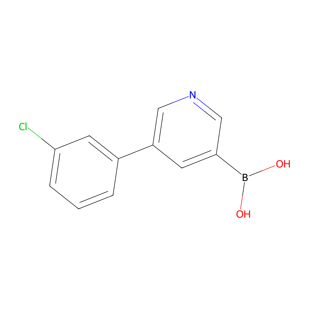 5-(3-Chlorophenyl)pyridine-3-boronic acid molecular structure, CAS 2225173-03-3