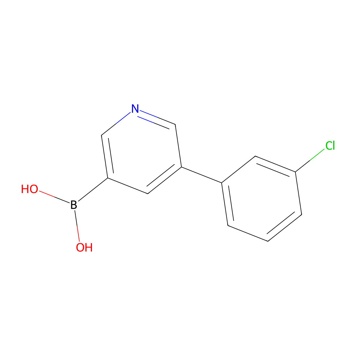 5-(3-Chlorophenyl)pyridine-3-boronic acid molecular structure, CAS 2225173-03-3