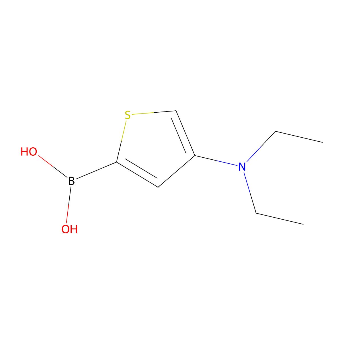 4-(Diethylamino)thiophene-2-boronic acid molecular structure, CAS 2225173-05-5