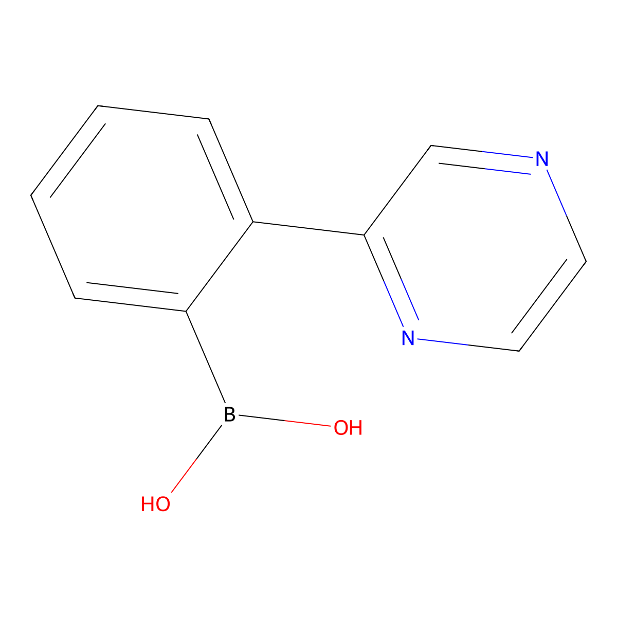 2-(Pyrazin-2-yl)phenylboronic acid molecular structure, CAS 2225173-06-6