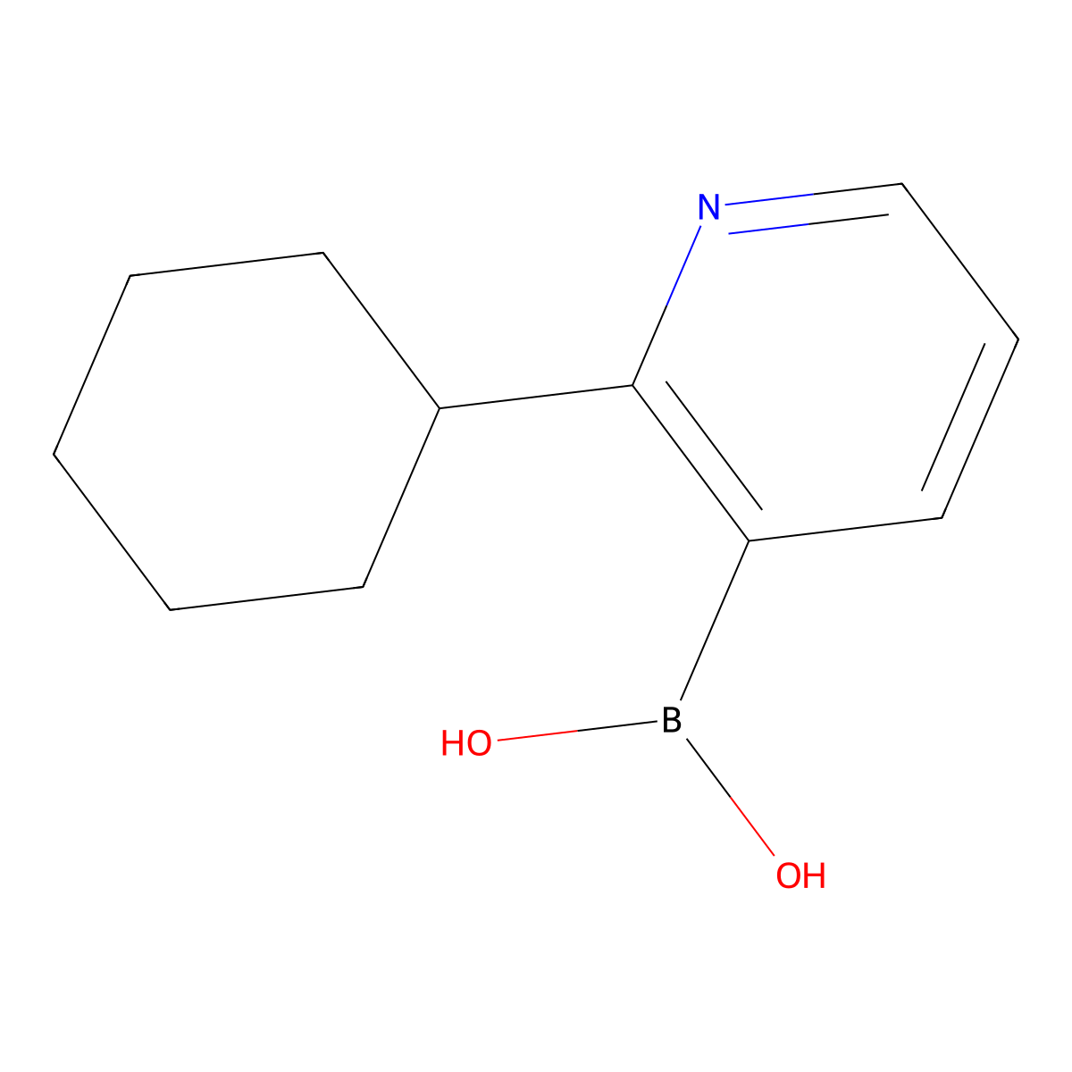 2-(Cyclohexyl)pyridine-3-boronic acid molecular structure, CAS 2225173-19-1