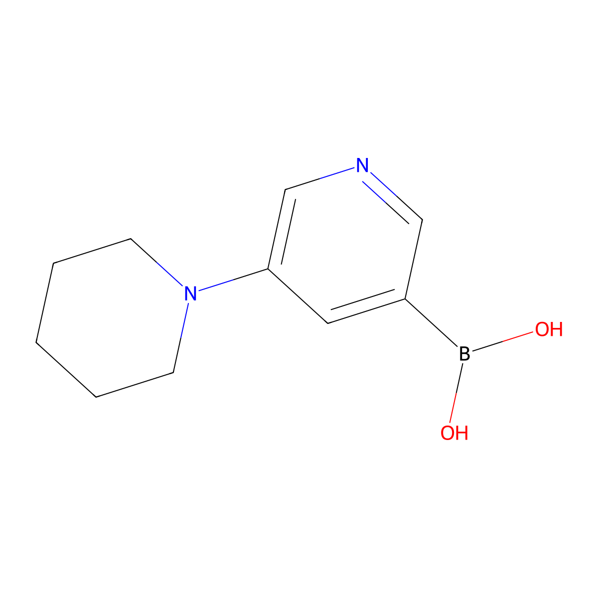 5-(Piperidino)pyridine-3-boronic acid molecular structure, CAS 2225173-23-7
