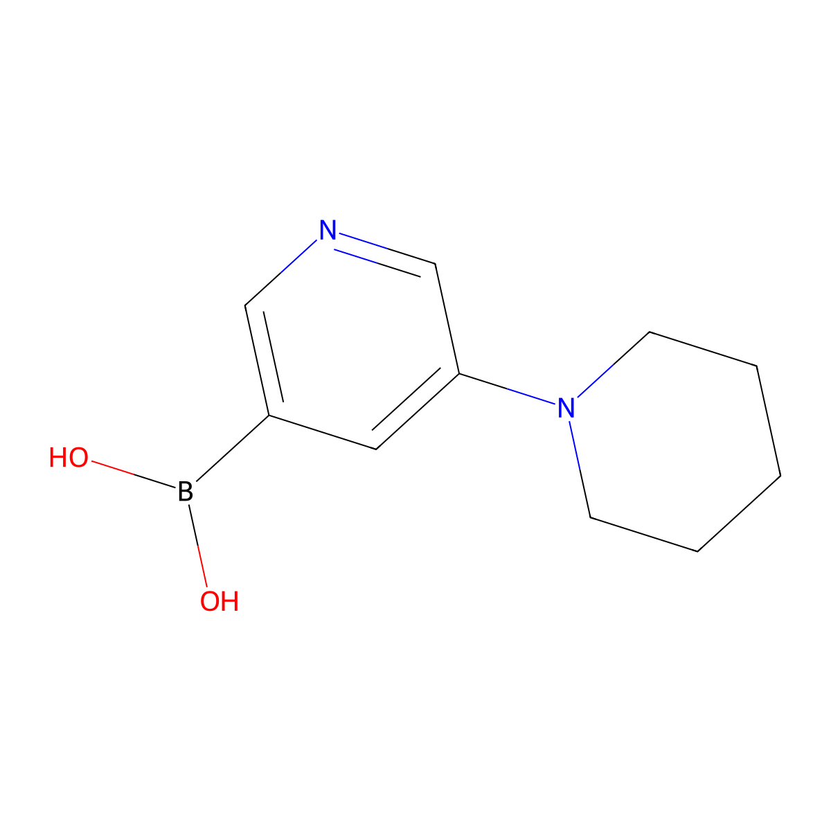 5-(Piperidino)pyridine-3-boronic acid molecular structure, CAS 2225173-23-7