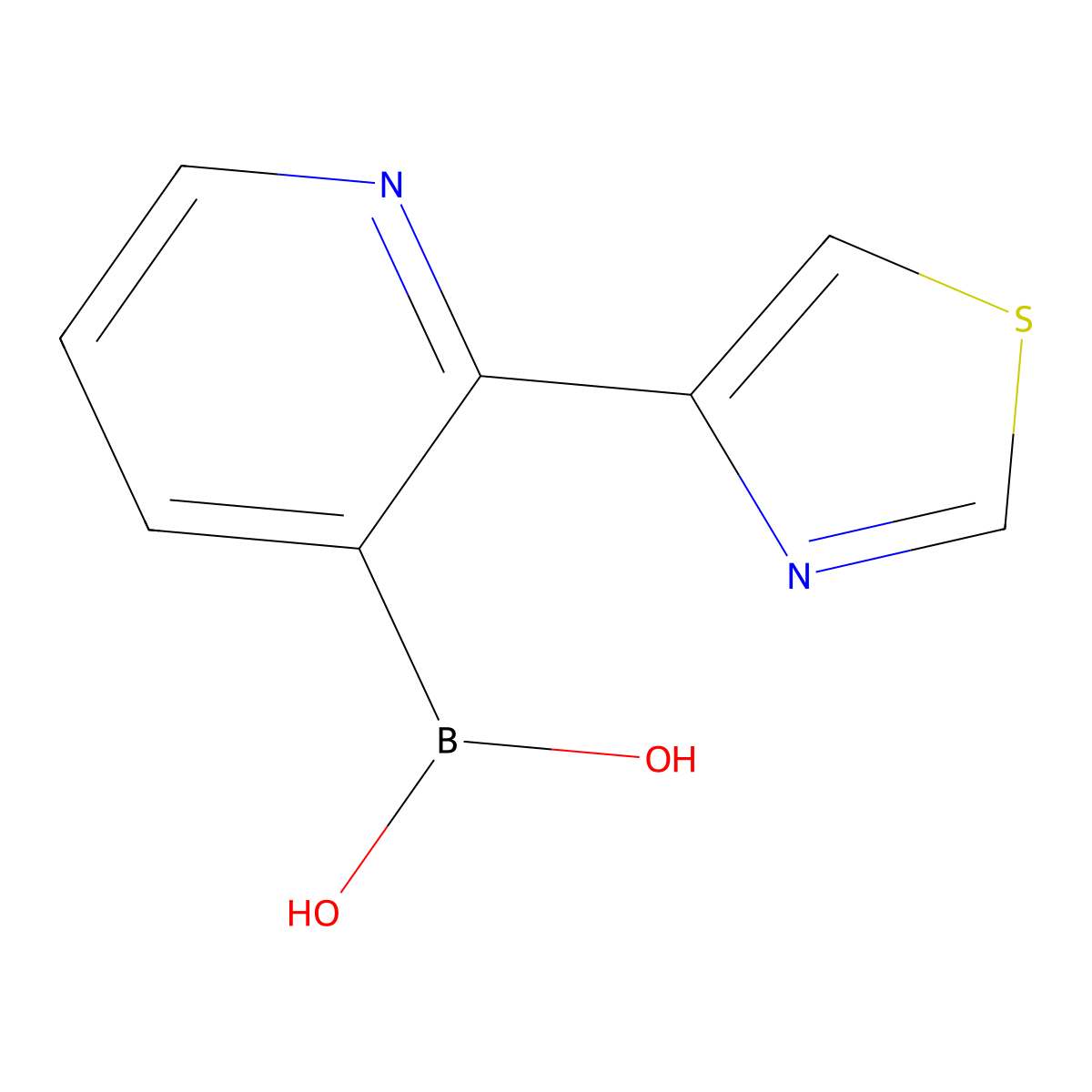 2-(Thiazol-4-yl)pyridine-3-boronic acid molecular structure, CAS 2225173-30-6