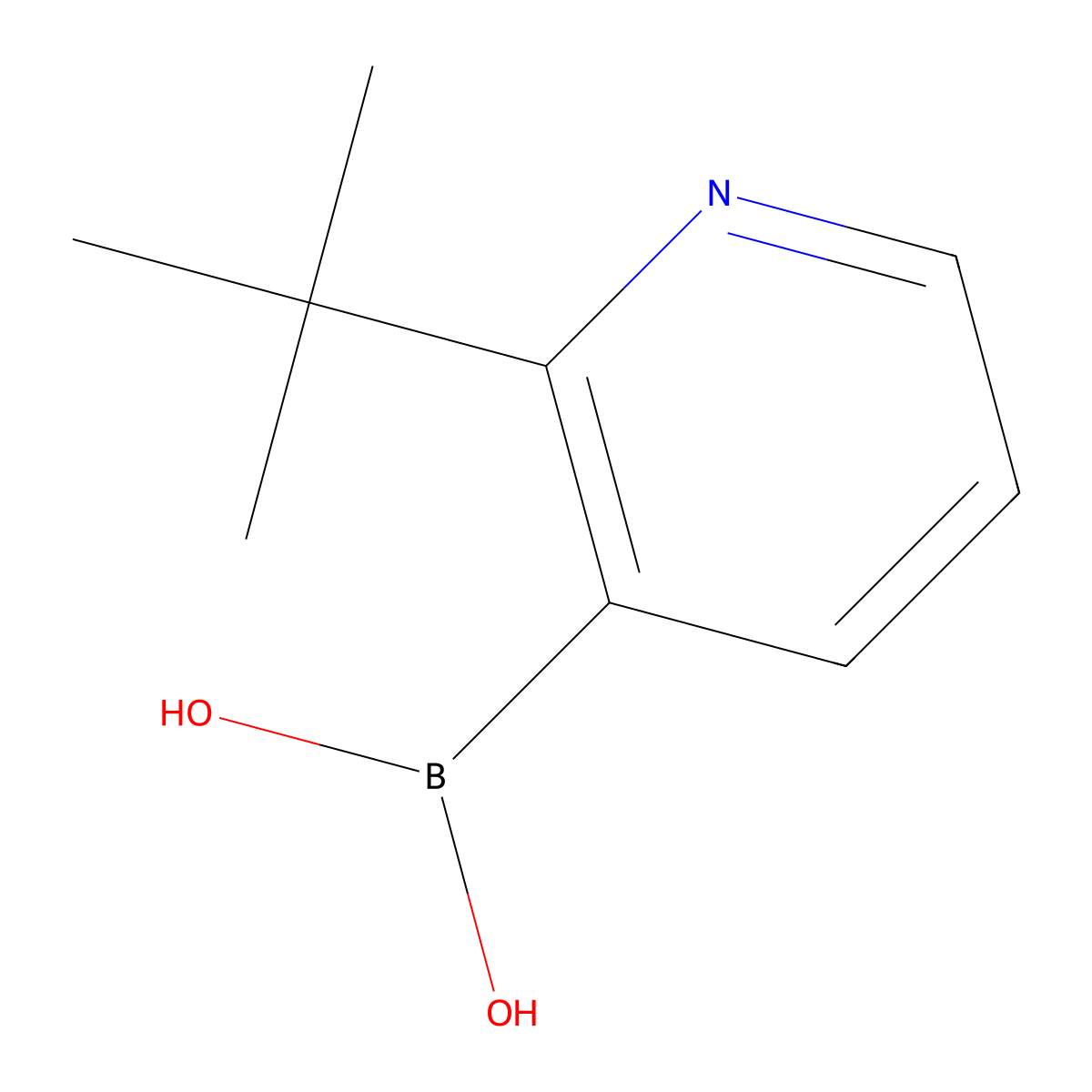 (2-(tert-Butyl)pyridin-3-yl)boronic acid molecular structure, CAS 2225173-31-7