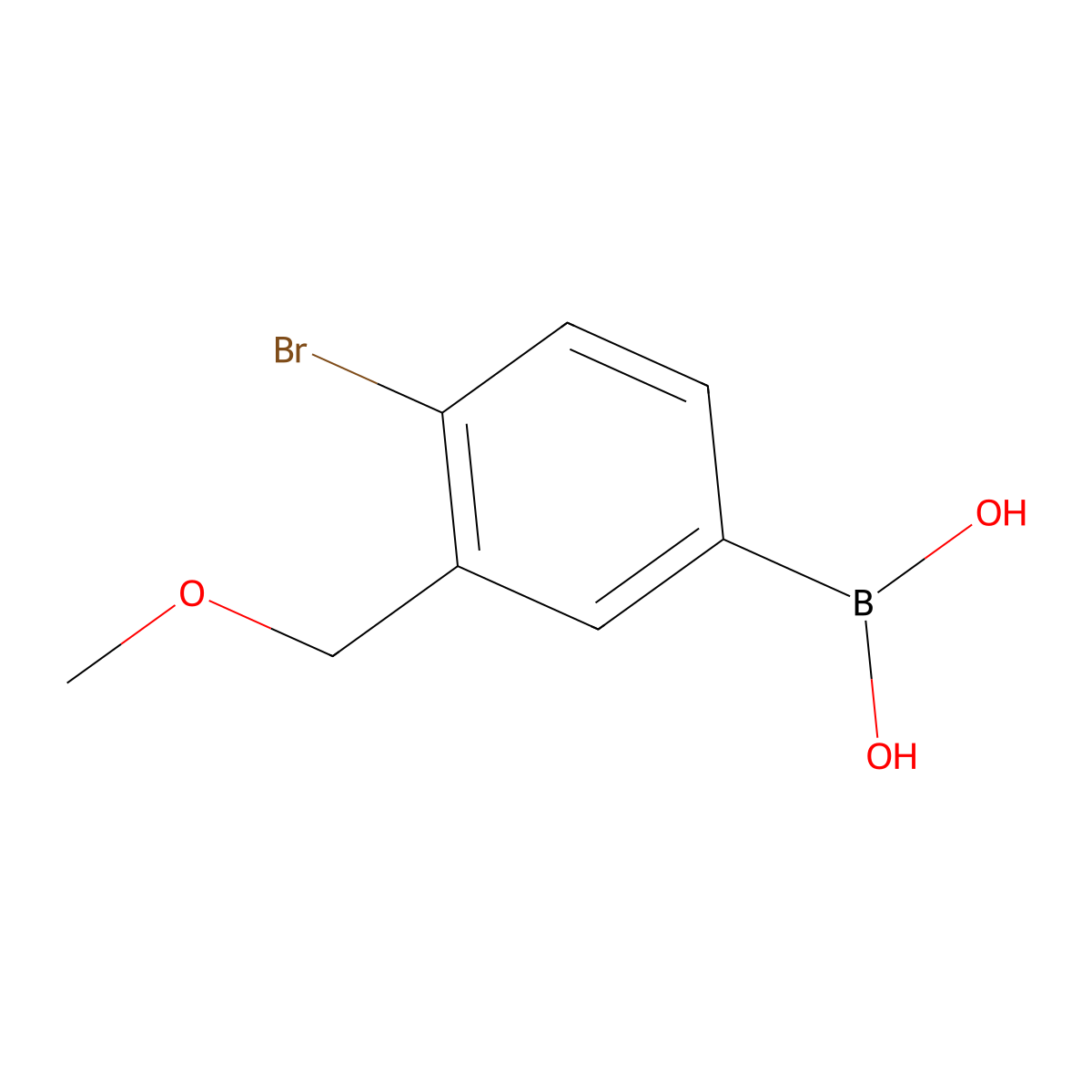 (4-Bromo-3-(methoxymethyl)phenyl)boronic acid molecular structure, CAS 2225173-34-0