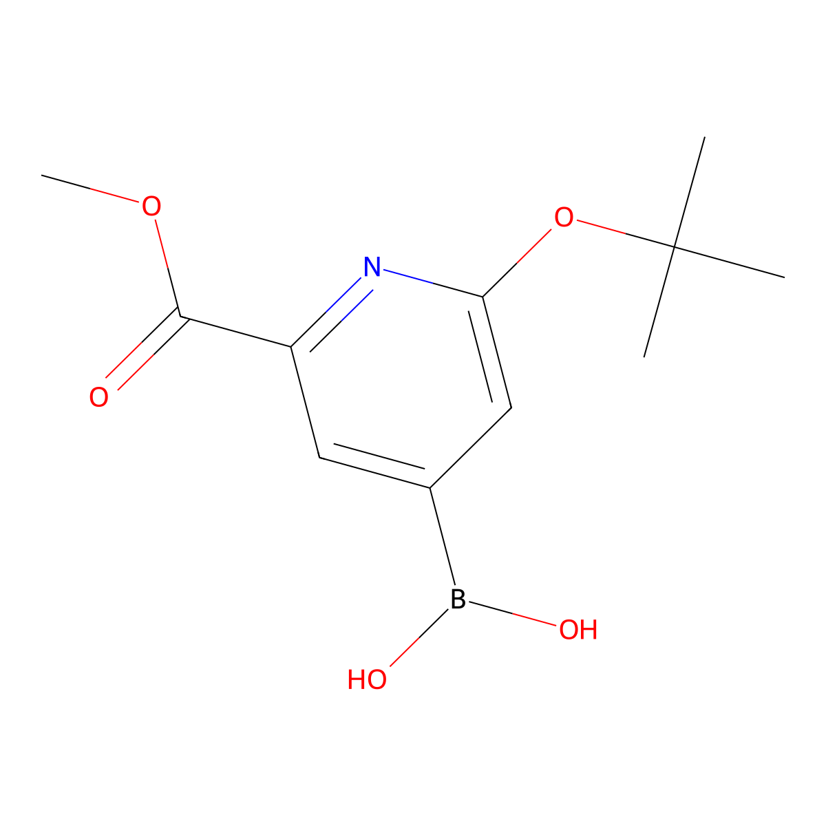 (2-(tert-Butoxy)-6-(methoxycarbonyl)pyridin-4-yl)boronic acid molecular structure, CAS 2225173-38-4