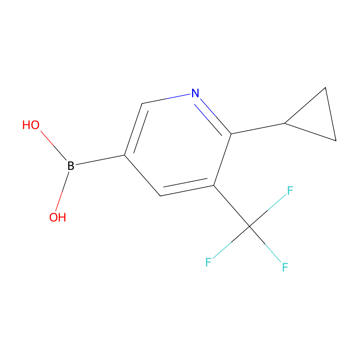 [6-Cyclopropyl-5-(trifluoromethyl)pyridin-3-yl]boronic acid molecular structure, CAS 2225173-40-8