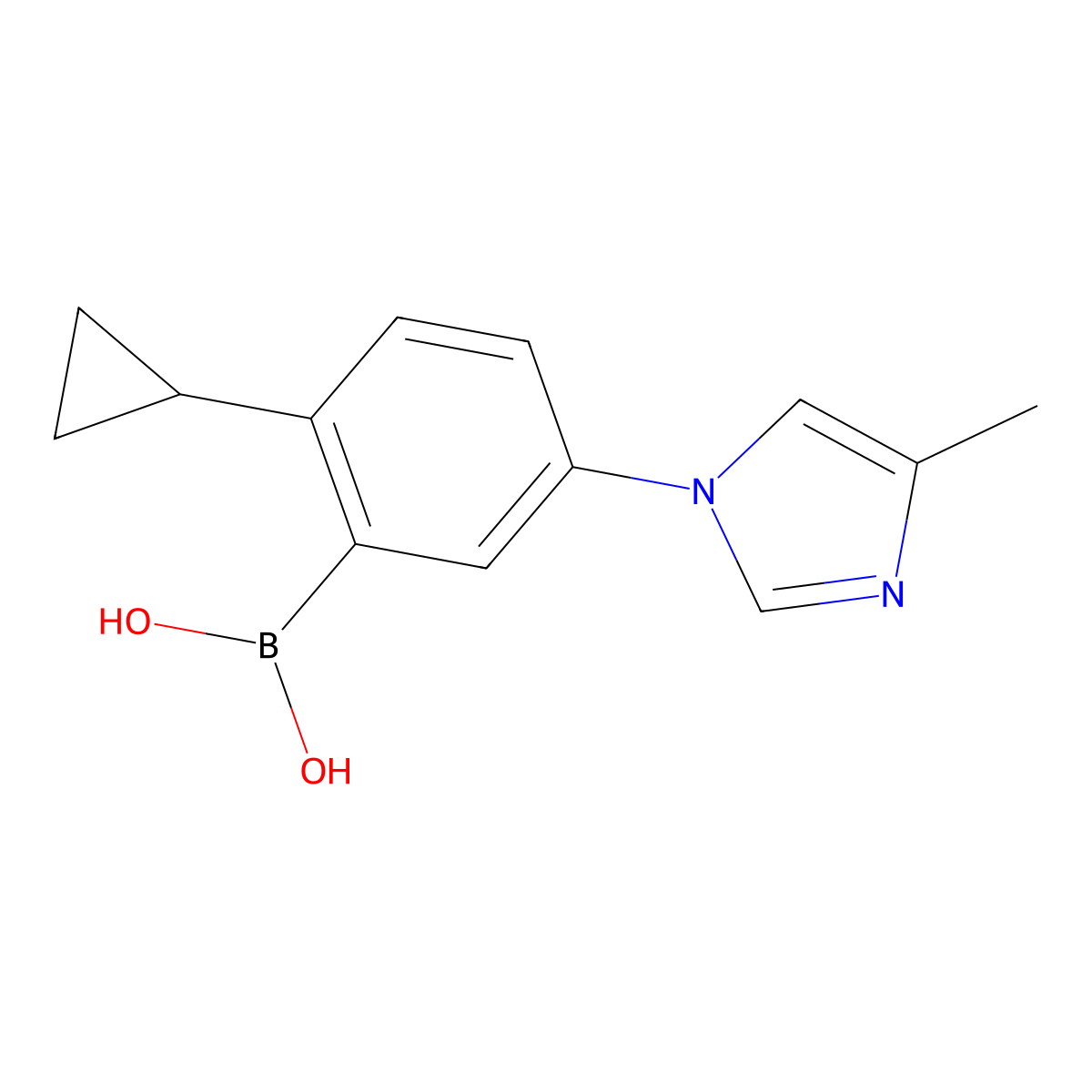 (2-Cyclopropyl-5-(4-methyl-1H-imidazol-1-yl)phenyl)boronic acid molecular structure, CAS 2225173-46-4