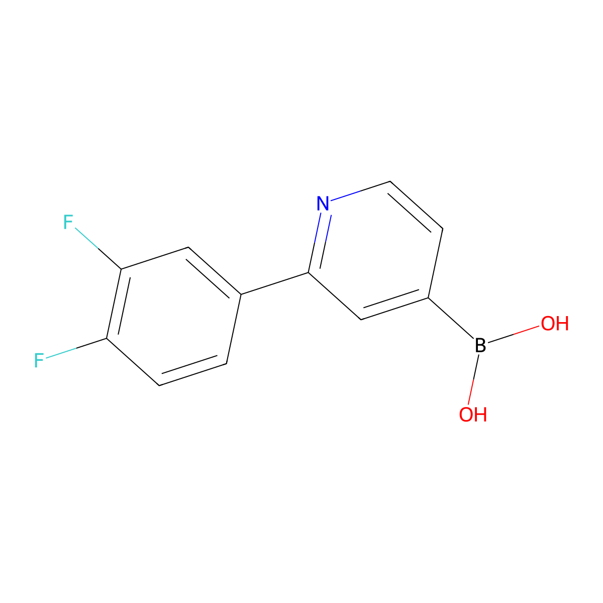 (2-(3,4-Difluorophenyl)pyridin-4-yl)boronic acid molecular structure, CAS 2225173-47-5