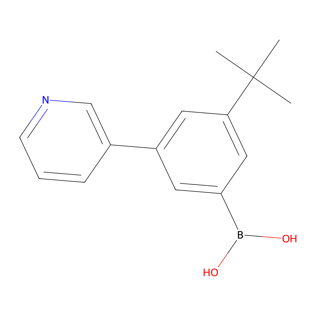 (3-(tert-Butyl)-5-(pyridin-3-yl)phenyl)boronic acid molecular structure, CAS 2225173-54-4