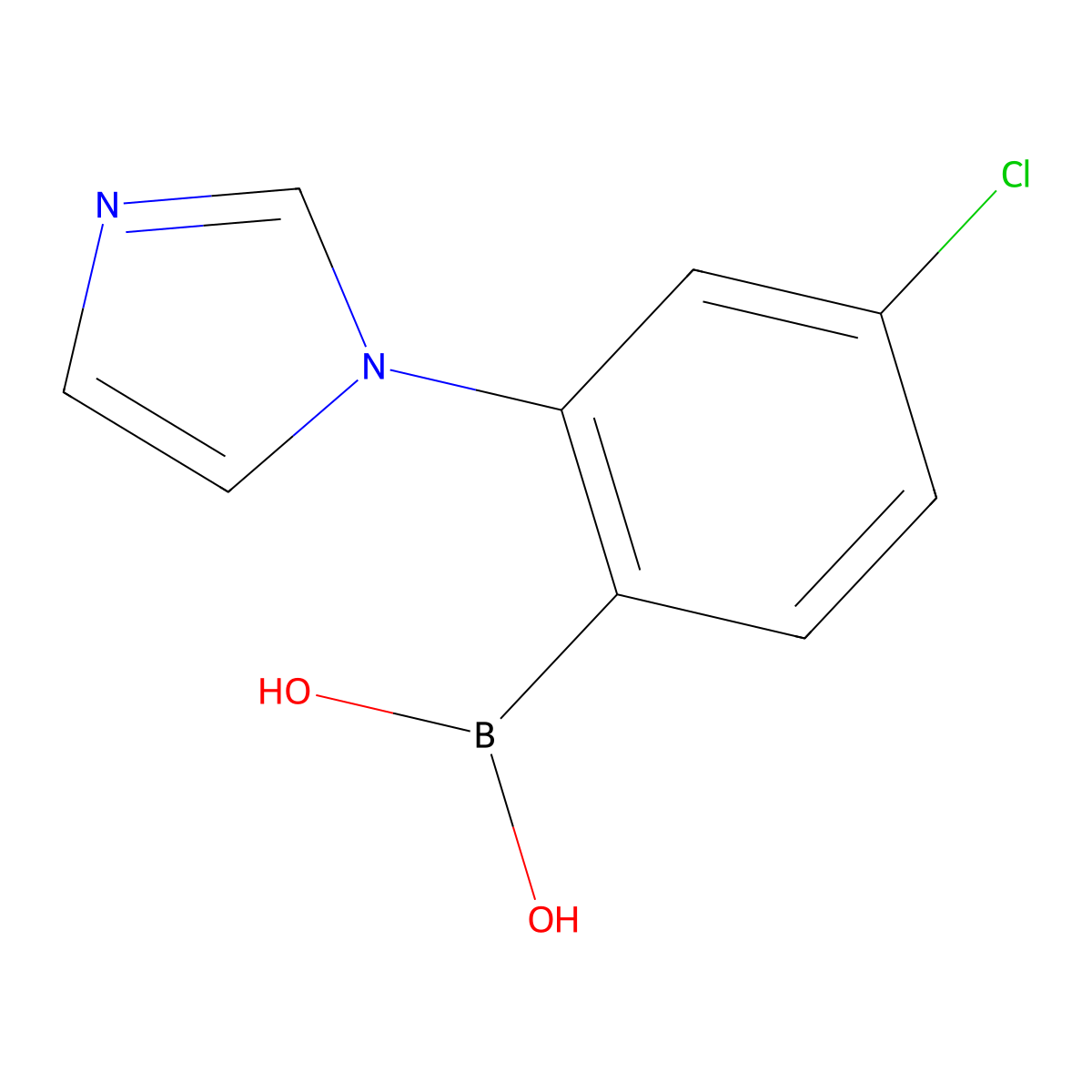 (4-Chloro-2-(1H-imidazol-1-yl)phenyl)boronic acid molecular structure, CAS 2225173-55-5
