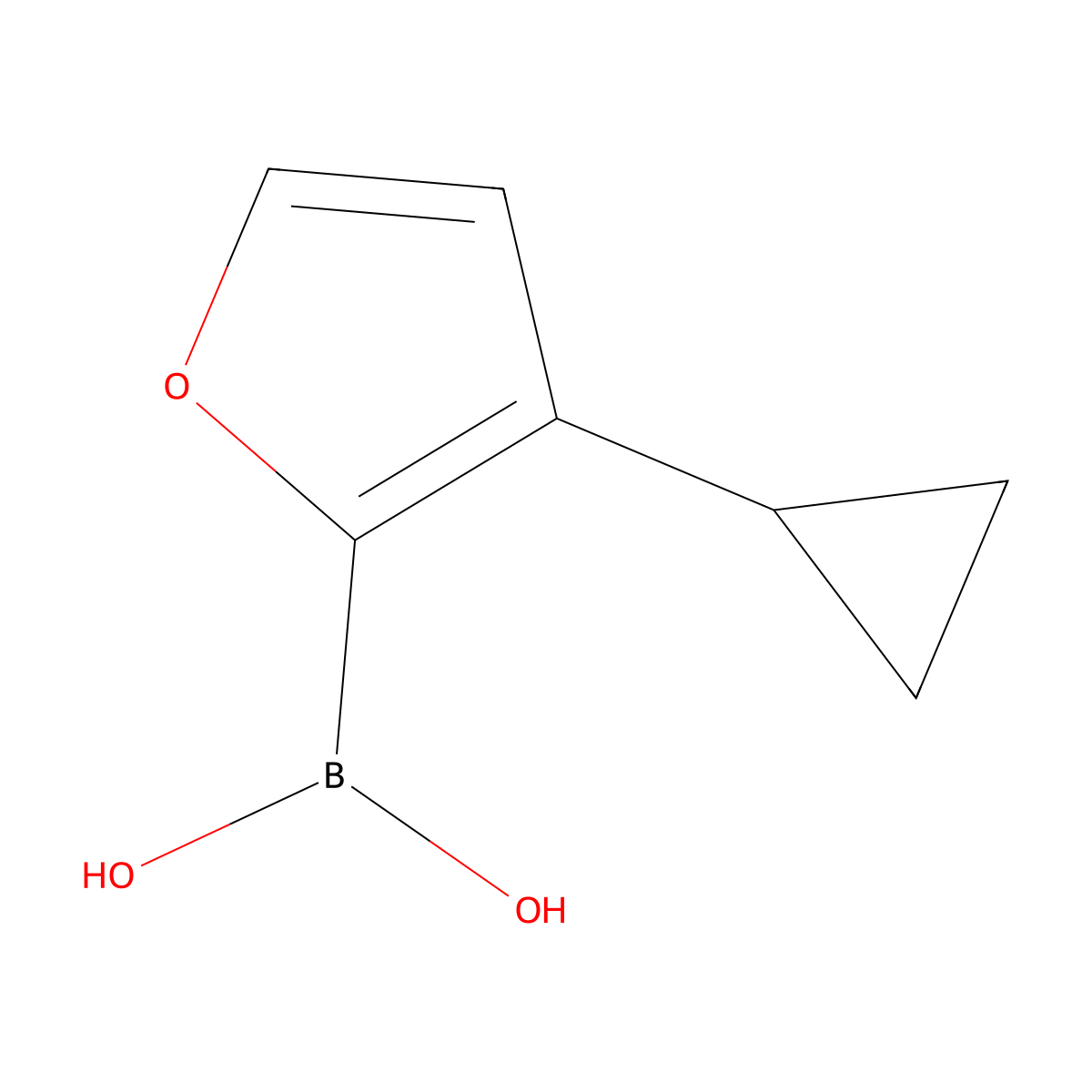 (3-Cyclopropylfuran-2-yl)boronic acid molecular structure, CAS 2225173-58-8